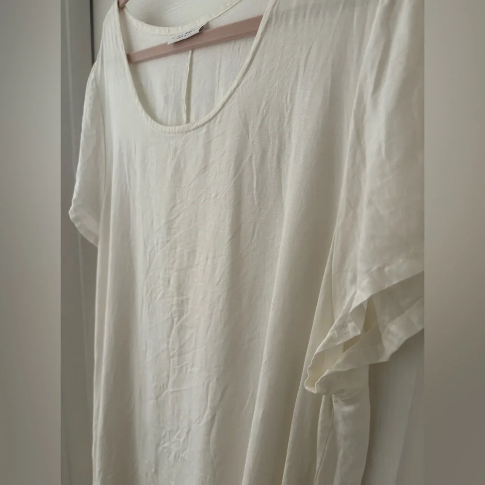 Bryn Walker Cream White Linen Midi Dress - Picture 4 of 10